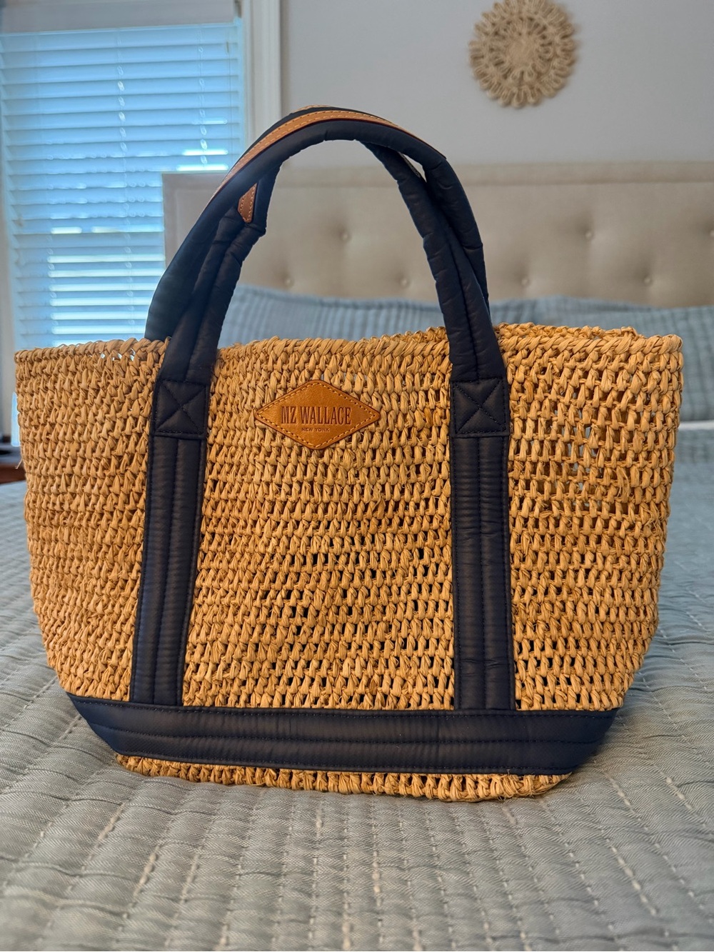 MZ Wallace Small Raffia Tote Bag like new